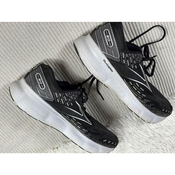 Brooks Glycerin 20 Sneakers Men Size 12.5 Shoes Running Black White Mesh Fit2Run main image 5